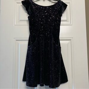 lilt | Dresses | Lilt Girls Black Velvet Glitter Dress Size 7 | Poshmark